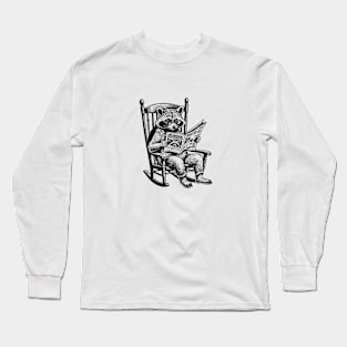 Racoon Reading Newspaper Long Sleeve T-Shirt